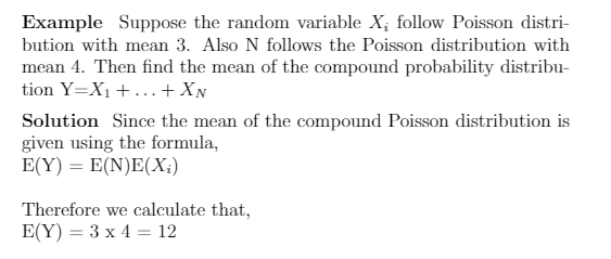 Example for Compound Poisson Probability Distribution