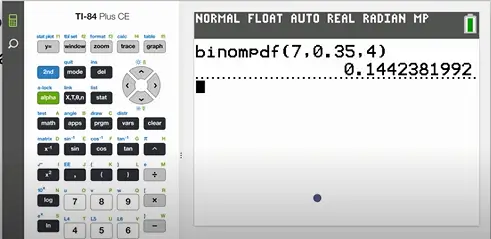 binompdf command on TI calculator