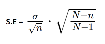 Corrected formula for variance of sample mean using Finite Population Correction Factor 
