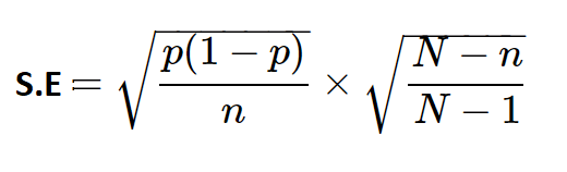 Corrected formula for variance of sample proportion using Finite Population Correction Factor