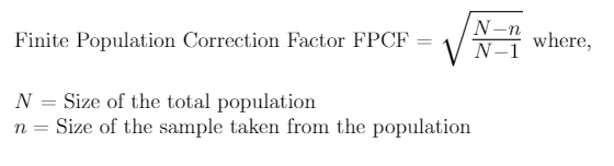 Finite Population Correction Factor formula