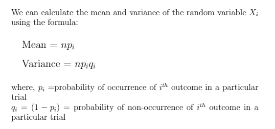 Mean and Variance of Multinomial Distribution