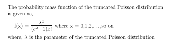 Probability Distribution Function of truncated Poisson distribution