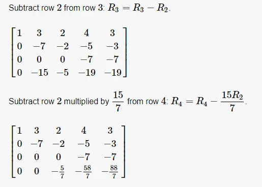 Finding rank of a matrix by converting it to echelon form