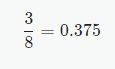 3 divided by 8 as a decimal
