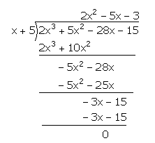 Factorising cubic equations using long division example 2