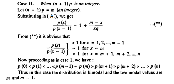 Mode of Binomial Distribution Proof Case 2