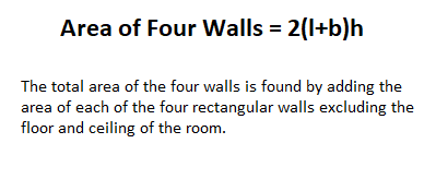 Area of Four Walls Formula