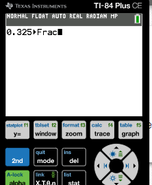 Decimal to Fraction on TI-84 Plus Example 2