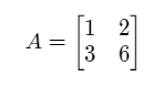 Example of a matrix with eigenvalue zero