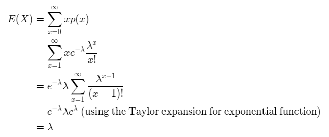 Expected value of Poisson Distribution Proof Derivation