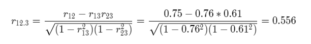 Partial Correlation Coefficient Example