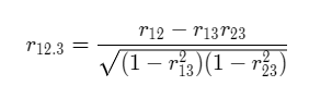 Partial Correlation Coefficient Formula