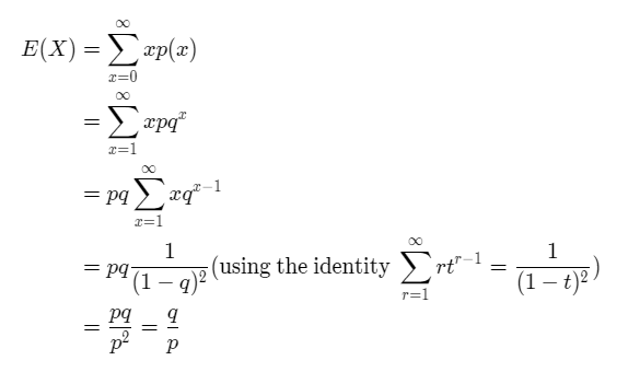 Proof of expected value of geometric distribution