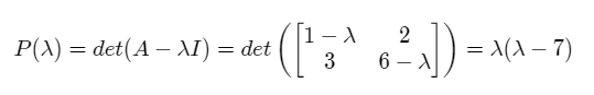 characteristic polynomial of a matrix with eigenvalue zero